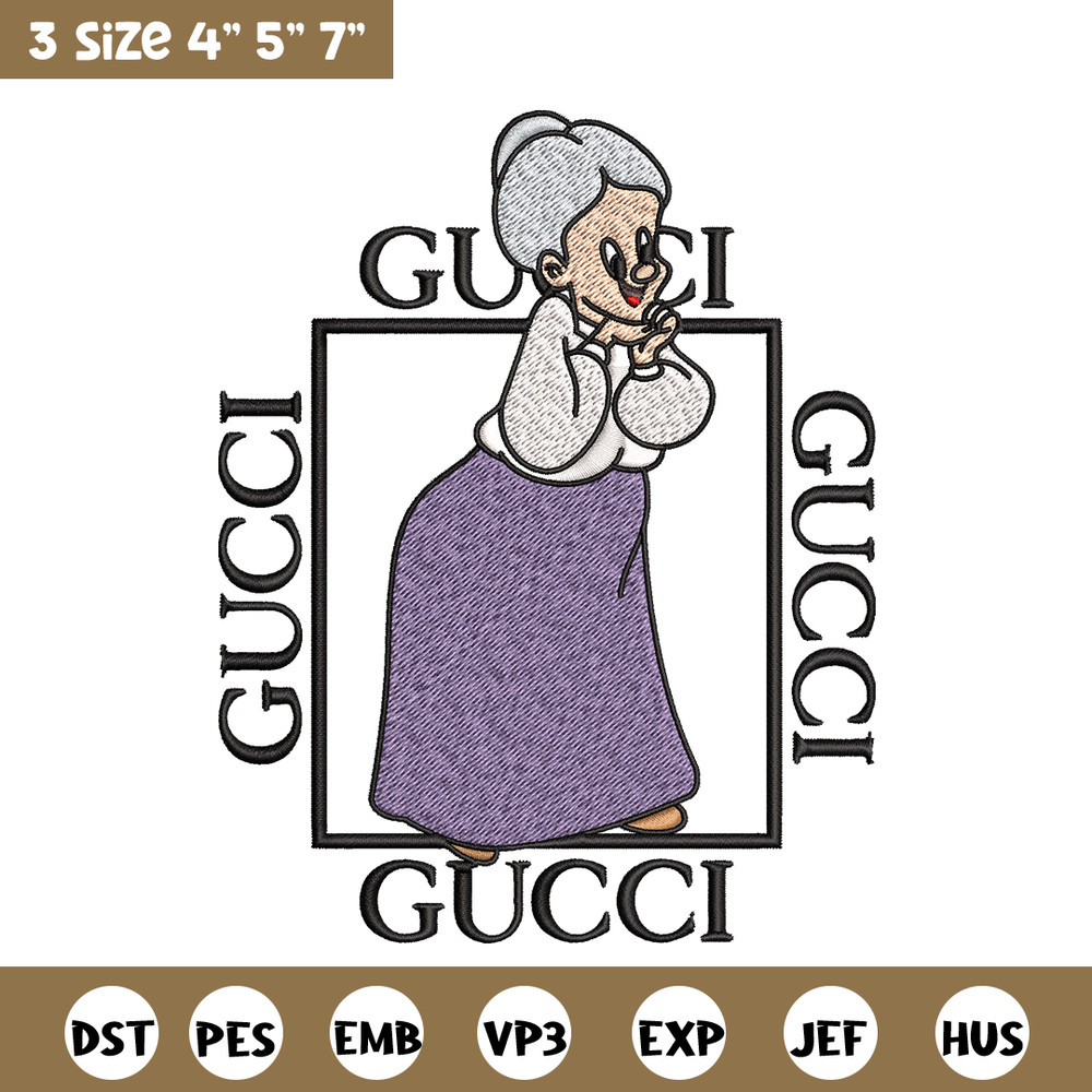 Granny Gucci Embroidery design, Granny Gucci Embroidery, cartoon design, Embroidery File, Gucci logo, Digital download..jpg
