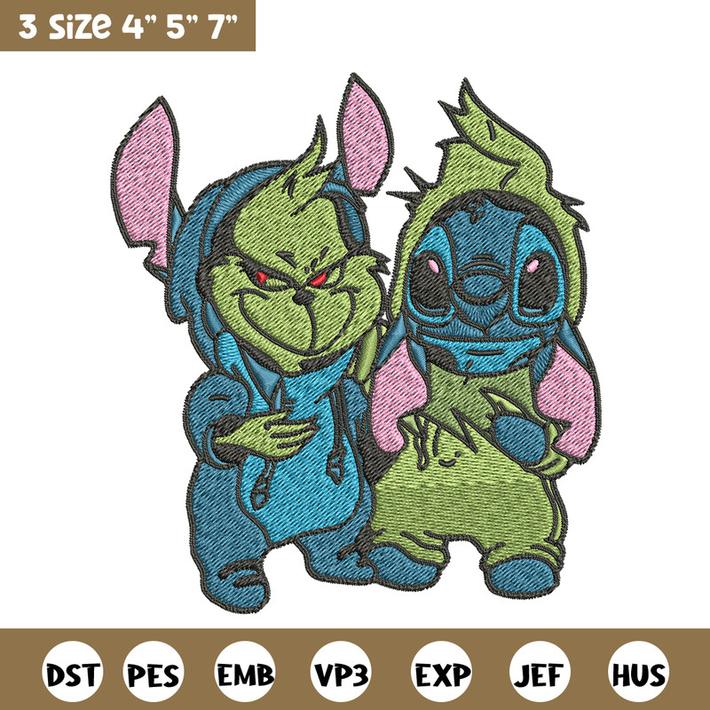 Grinch and Stitch Embroidery design, Grinch and Stitch Embroidery, cartoon design, logo shirt, Digital download..jpg