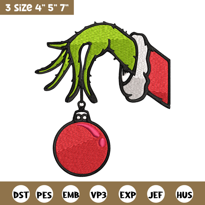 Grinch Hand Stock Illustrations Embroidery design, Grinch Embroidery, Embroidery File, Grinch design, Instant download..jpg