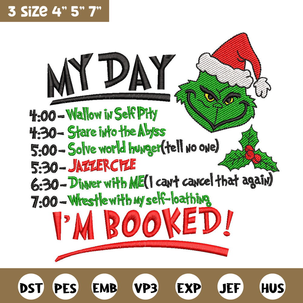 Grinch my day embroidery design, Grinch embroidery, Chrismas design,Embroidery shirt, Embroidery file, Digital download.jpg