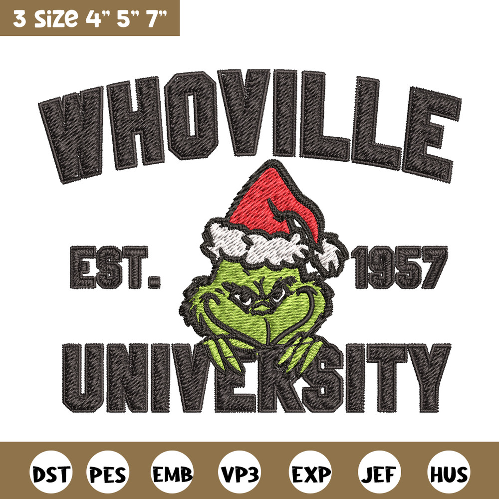 Grinch Whoville University Christmas Embroidery design, Grinch Christmas Embroidery, Grinch design, Digital download.jpg