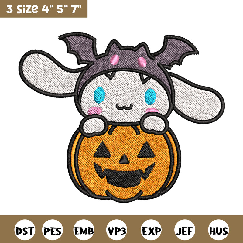 Halloween Cinnamoroll Embroidery design, Hello kitty Embroidery, cartoon design, Embroidery File, Digital download..jpg