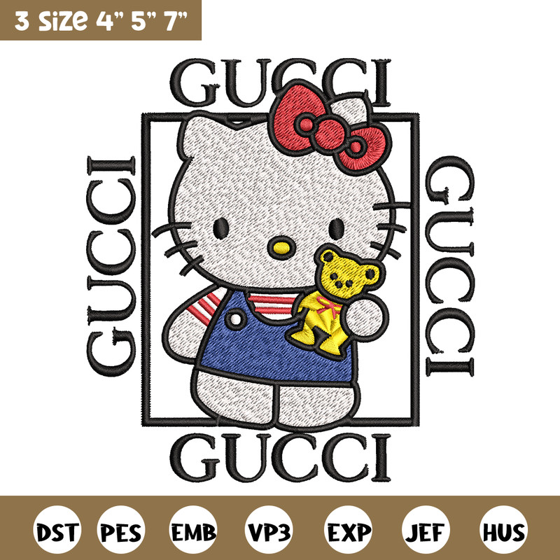 Hello kitty Gucci Embroidery design, Hello kitty Embroidery, cartoon design, Embroidery File, Instant download..jpg