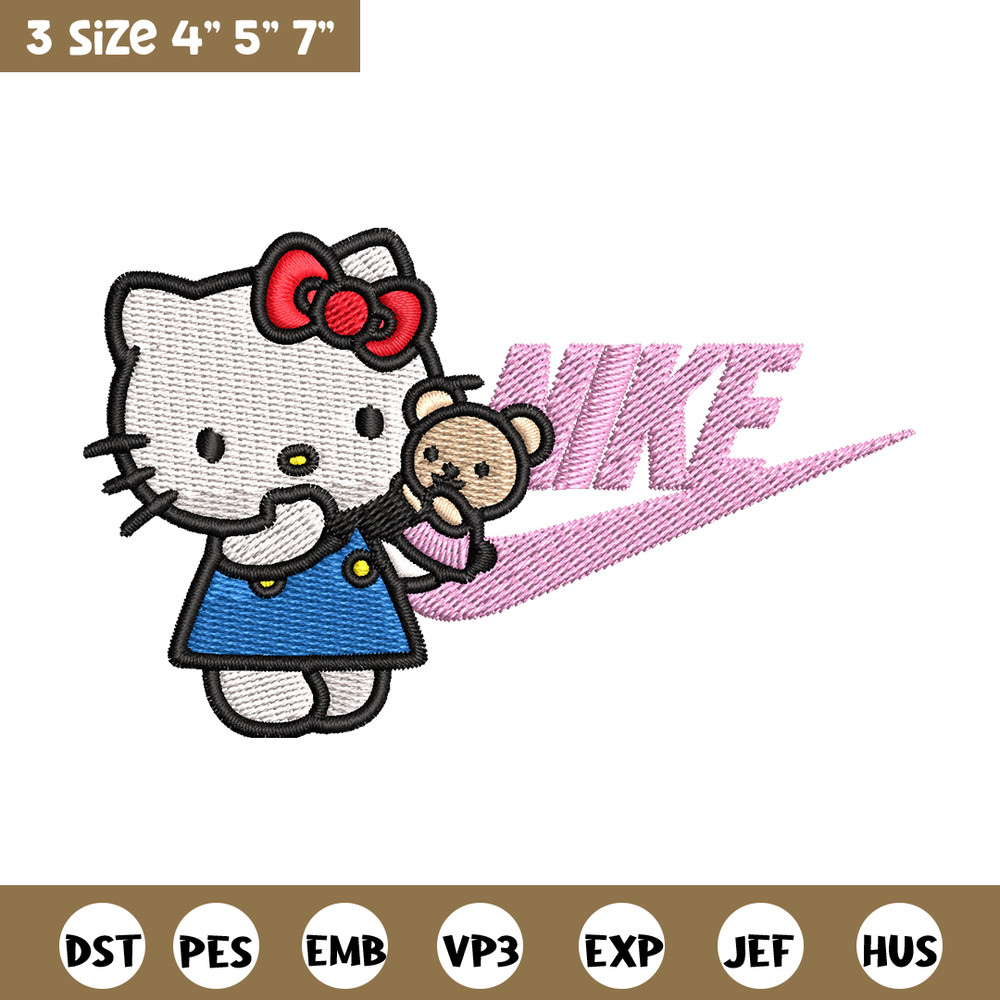 Hello kitty Nike Embroidery design, hello kitty cartoon, Embroidery, Nike design, Embroidery file, Instant download..jpg