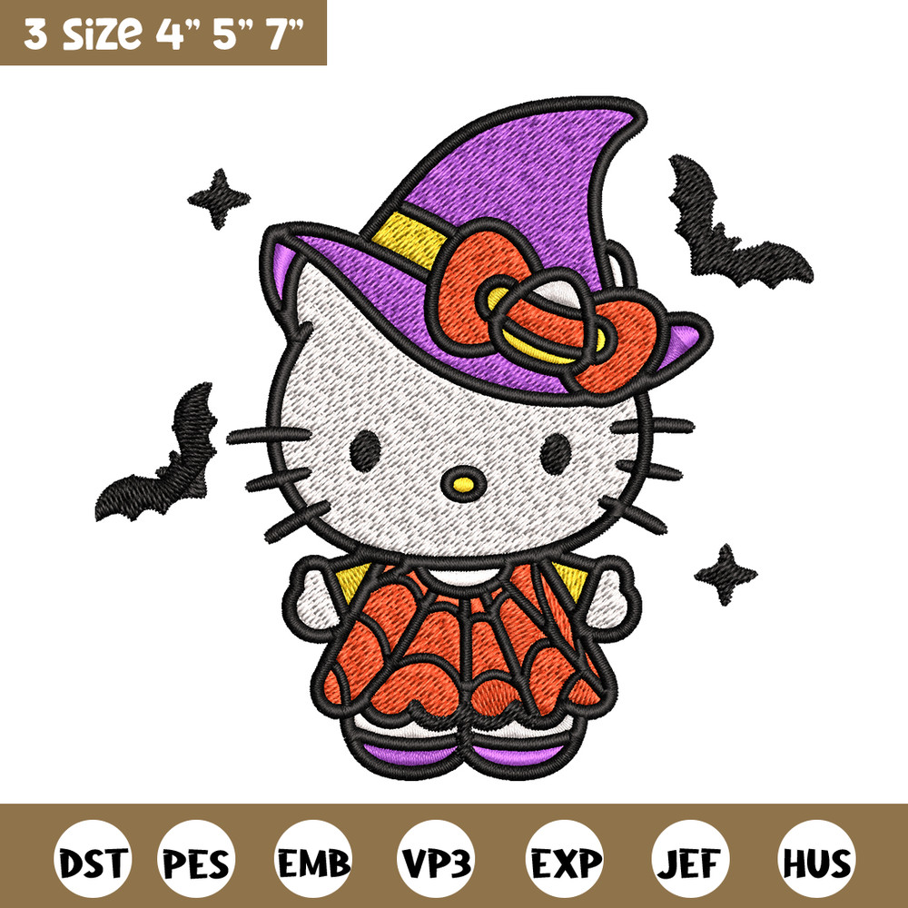 Hello kitty witch Embroidery design, Hello kitty Embroidery, cartoon design, Embroidery File, Digital download.jpg