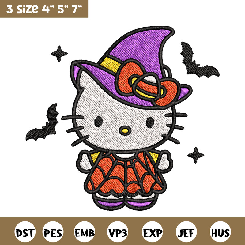 Hello kitty witch Embroidery design, Hello kitty Embroidery, cartoon design, Embroidery File, Digital download.jpg