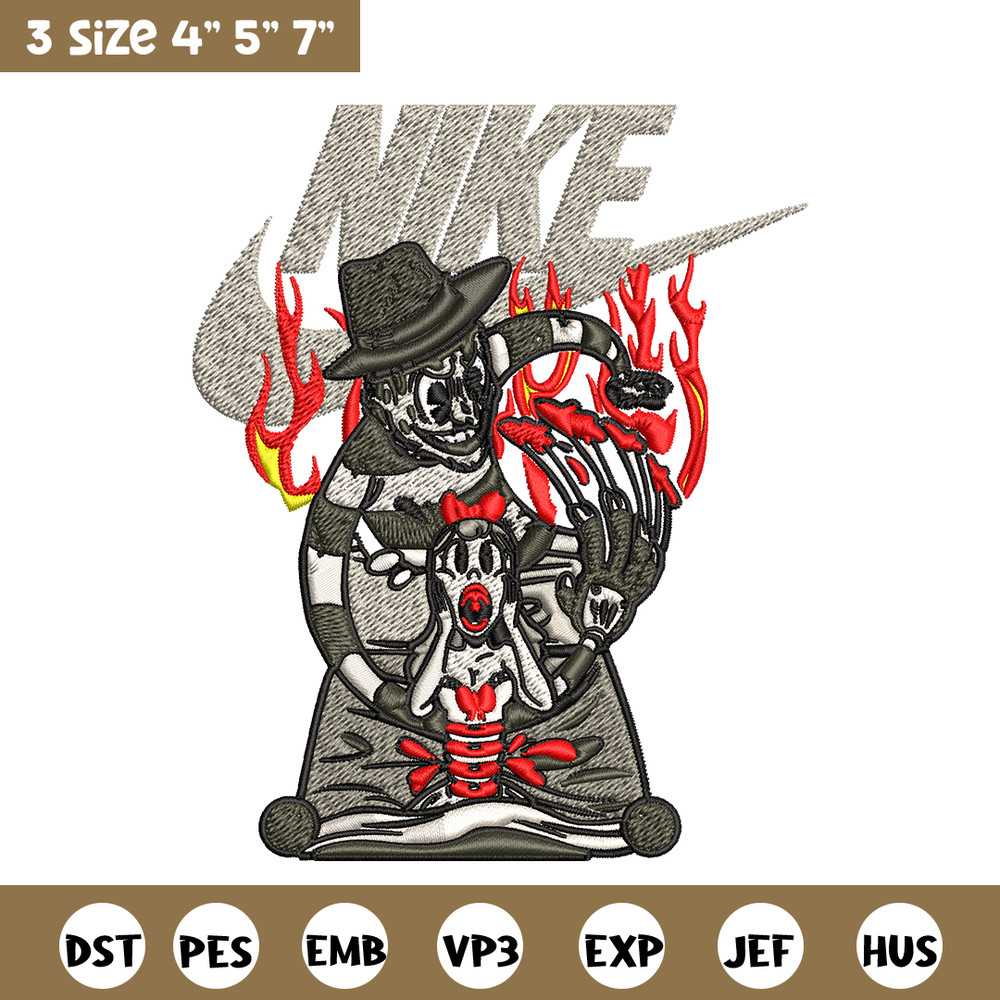 Horror cartoon Nike Embroidery design, cartoon Embroidery, Nike design, Embroidery file, logo shirt, Instant download..jpg