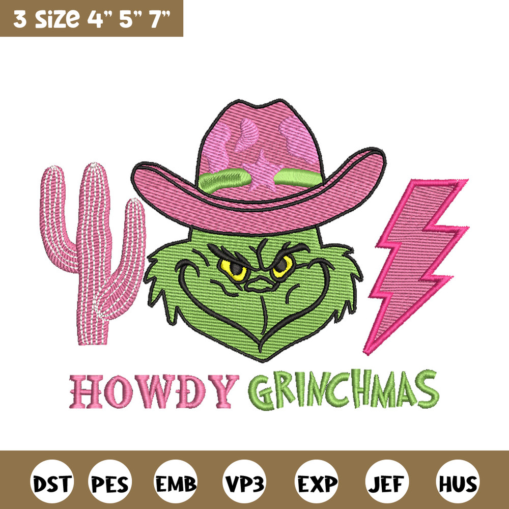 Howdy grinch embroidery design, Grinch embroidery, Chrismas design,Embroidery shirt, Embroidery file, Digital download.jpg