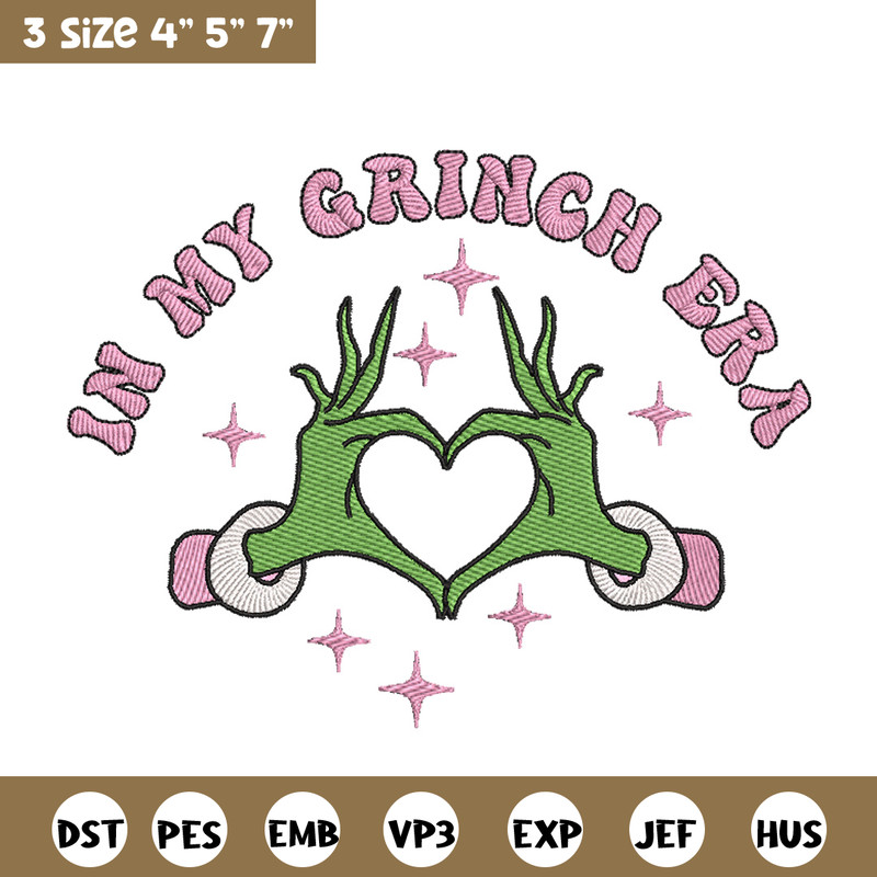 In my Grinch era embroidery design, Grinch embroidery, Chrismas design,Embroidery shirt,Embroidery file,Digital download.jpg
