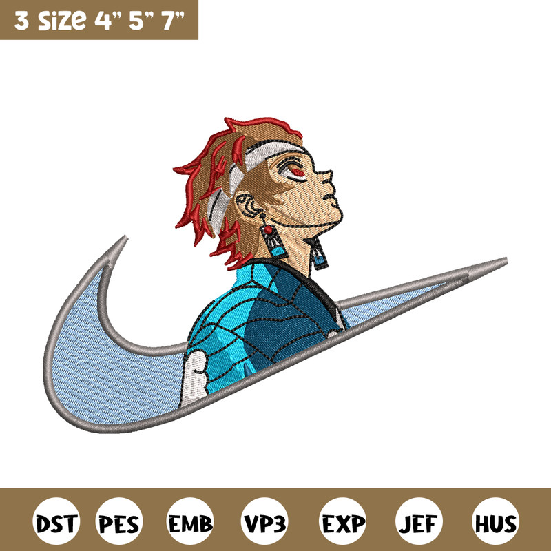 Kamado Tanjiro Nike embroidery design, Kimetsu no Yaiba embroidery, Nike design, anime design, Digital download.jpg