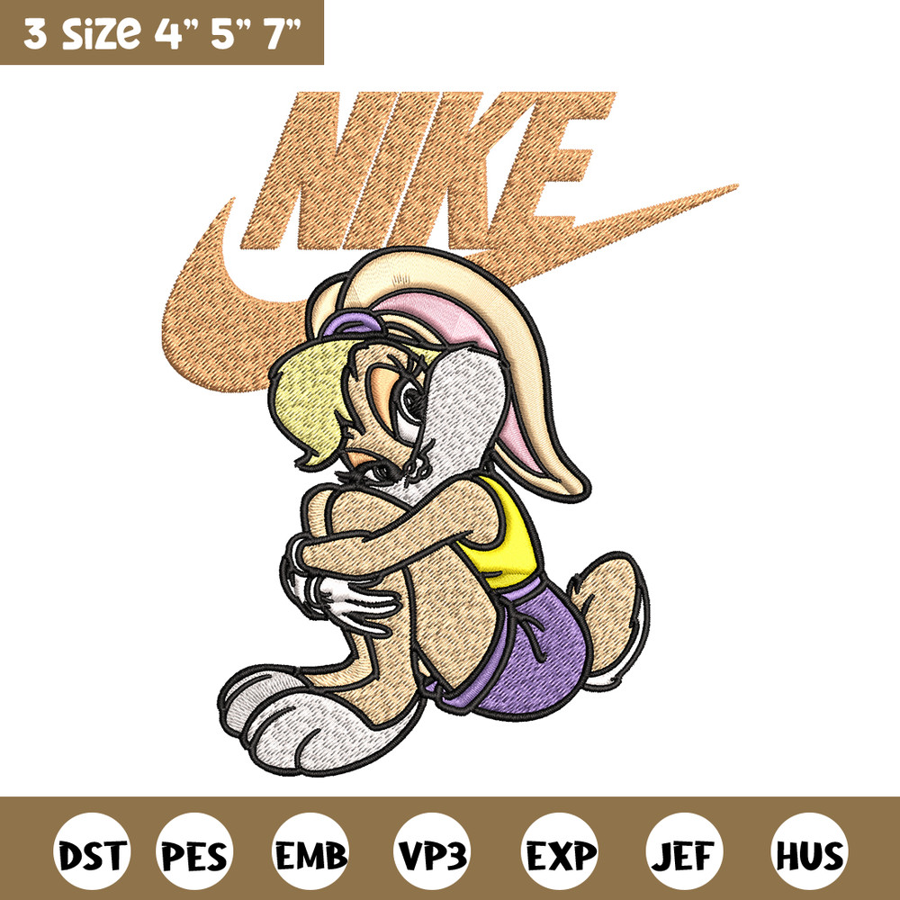 Lola Bunny Nike Embroidery design, Lola Bunny cartoon Embroidery, Nike design, Embroidery file, Instant download..jpg