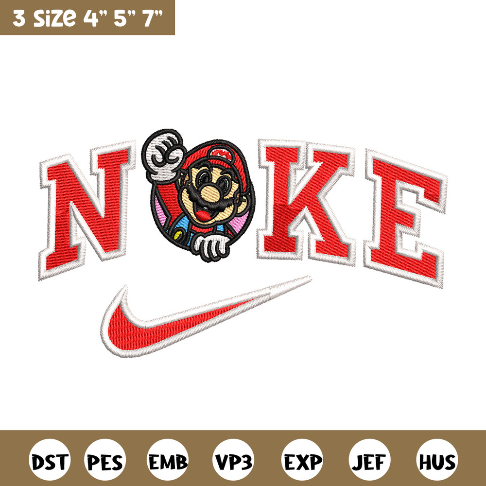 Mario swoosh embroidery design, Mario embroidery, Embroidery file, Embroidery shirt, Nike design,Digital download.jpg