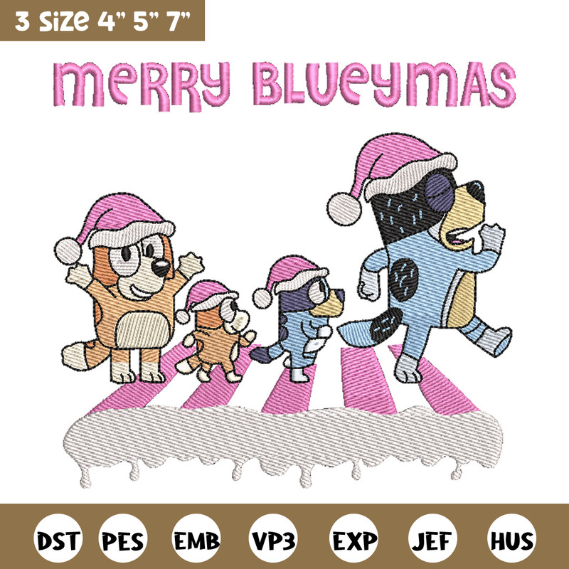 Merry blueymas embroidery design, Bluey embroidery, Chrismas design, Embroidery file, Embroidery shirt, Digital download.jpg