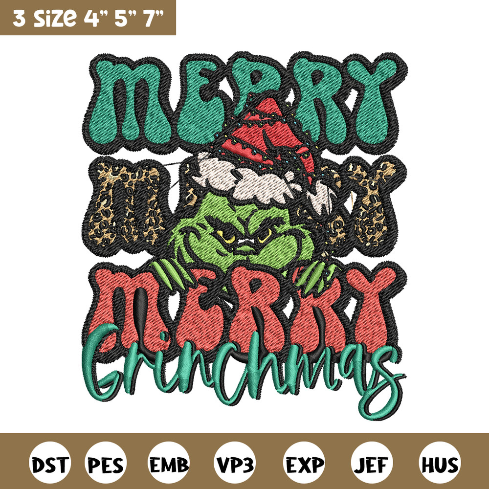Merry Christmas Grinch Embroidery design, Grinch christmas Embroidery, Embroidery File, logo design, Instant download..jpg