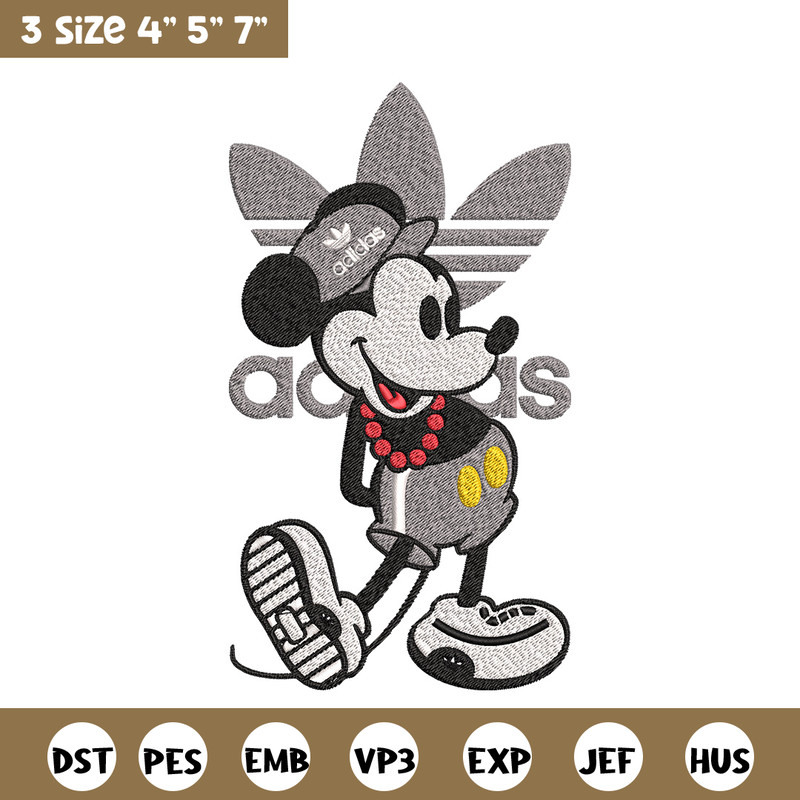 Mickey grey adidas Embroidery Design, Adidas Embroidery, Brand Embroidery, Embroidery File, Logo shirt, Digital download.jpg