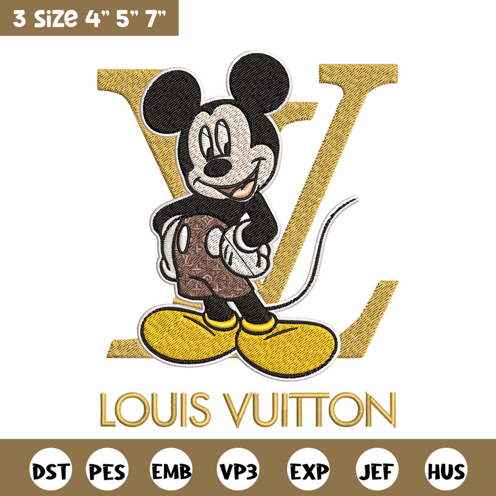 Mickey logo lv Embroidery Design, Lv Embroidery, Embroidery File, Brand Embroidery, Logo shirt, Digital download.jpg