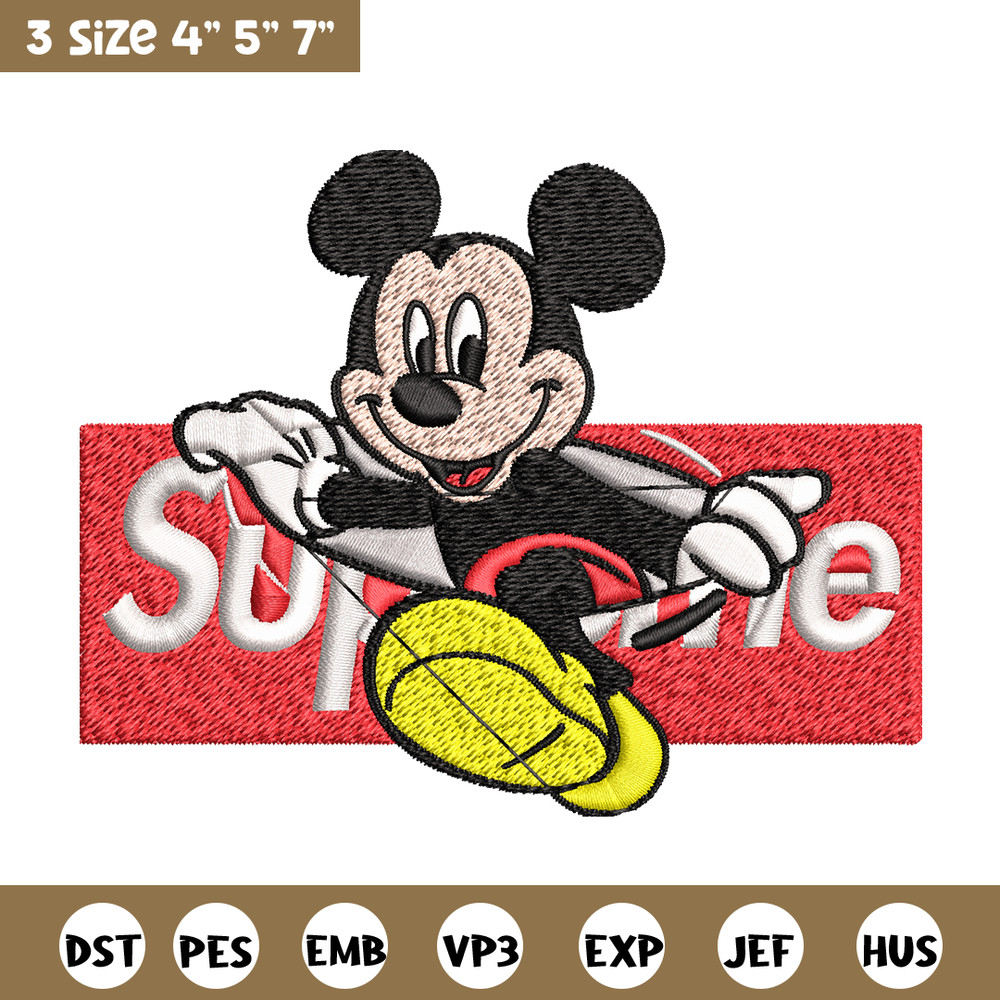 Mickey Mouse Supreme Embroidery design, Disney Embroidery, Embroidery File, Disney design, logo shirt, Digital download..jpg