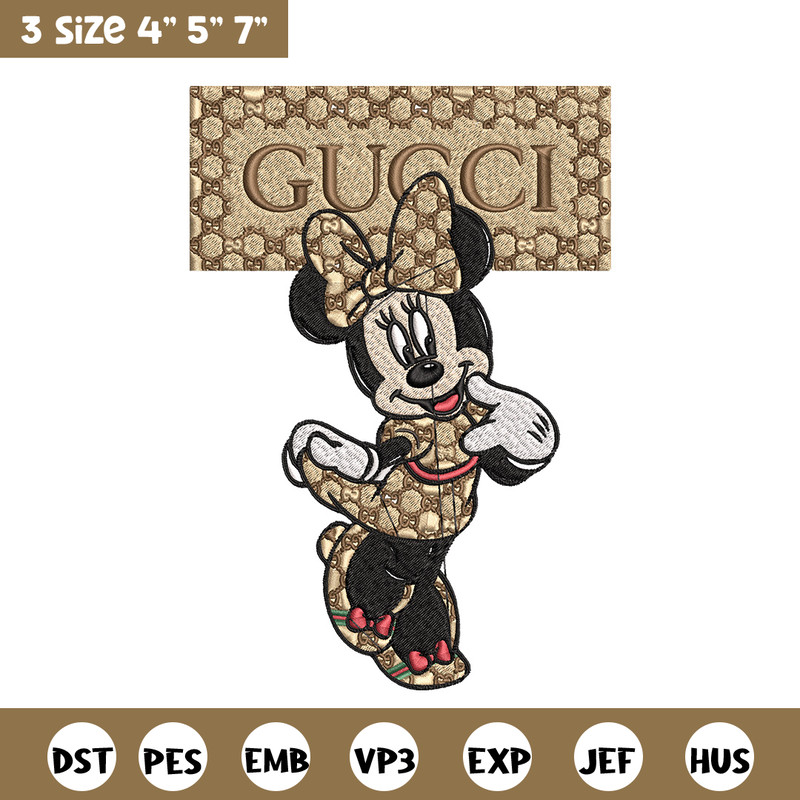 Minnie gucci Embroidery Design, Gucci Embroidery, Brand Embroidery, Logo shirt, Embroidery File, Digital download.jpg