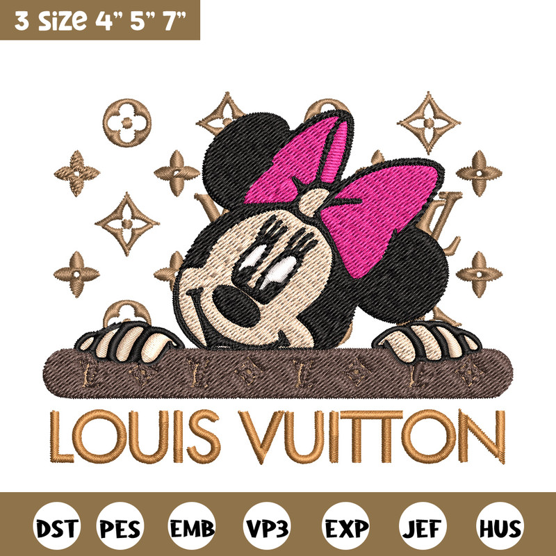 Minnie head lv Embroidery Design, Lv Embroidery, Embroidery File, Brand Embroidery, Logo shirt, Digital download.jpg