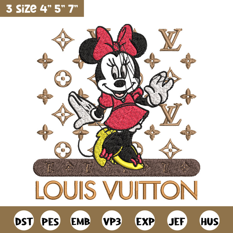 Minnie logo lv Embroidery Design, Lv Embroidery, Embroidery File, Brand Embroidery, Logo shirt, Digital download.jpg
