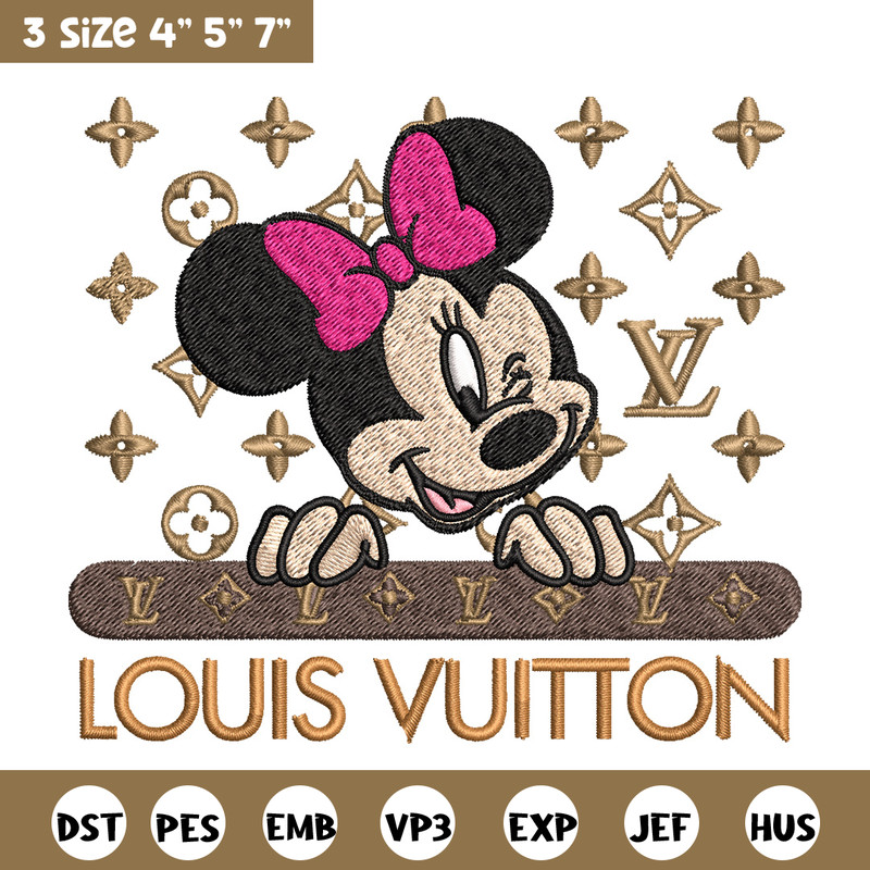 Minnie louis vuitton Embroidery Design, Lv Embroidery, Brand Embroidery, Logo shirt, Embroidery File, Digital download.jpg