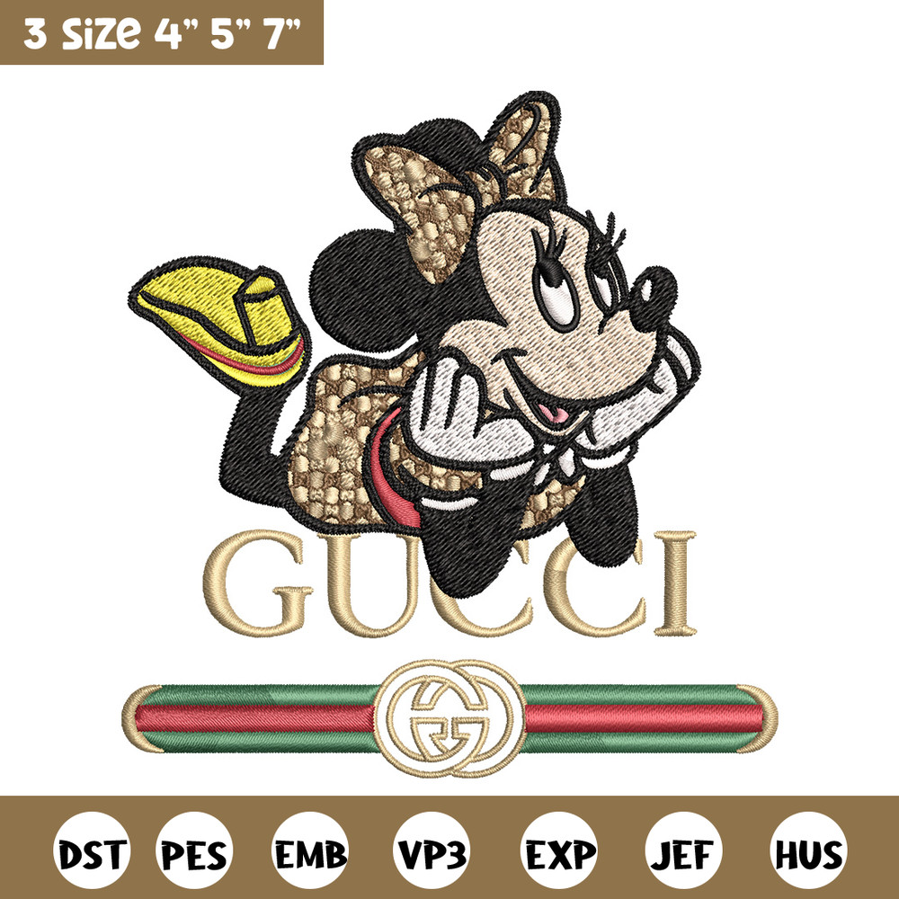 Minnie smile gucci Embroidery Design, Gucci Embroidery, Brand Embroidery, Logo shirt, Embroidery File, Digital download.jpg