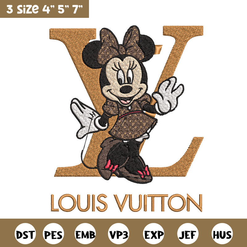 Minnie smile lv Embroidery Design, Lv Embroidery, Embroidery File, Brand Embroidery, Logo shirt, Digital download.jpg