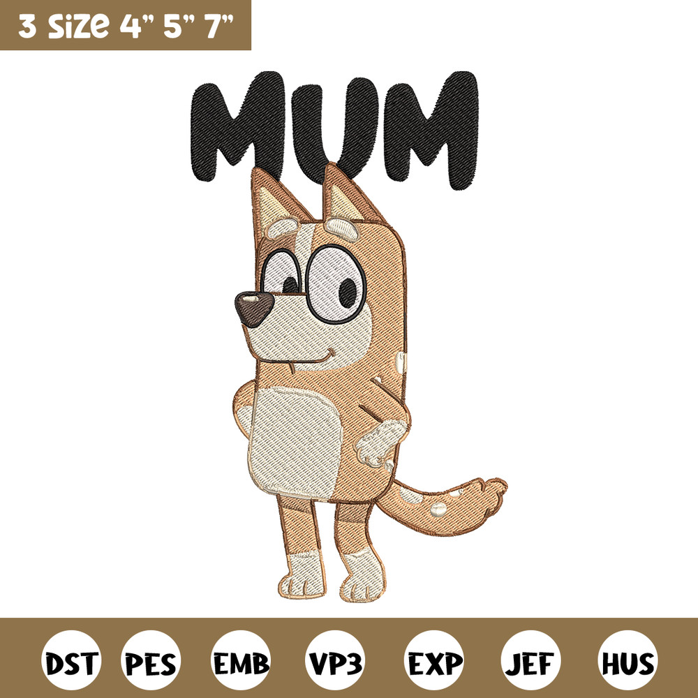 Mum bluey Embroidery, Bluey Cartoon Embroidery, cartoon Embroidery, Embroidery File, cartoon shirt, digital download..jpg