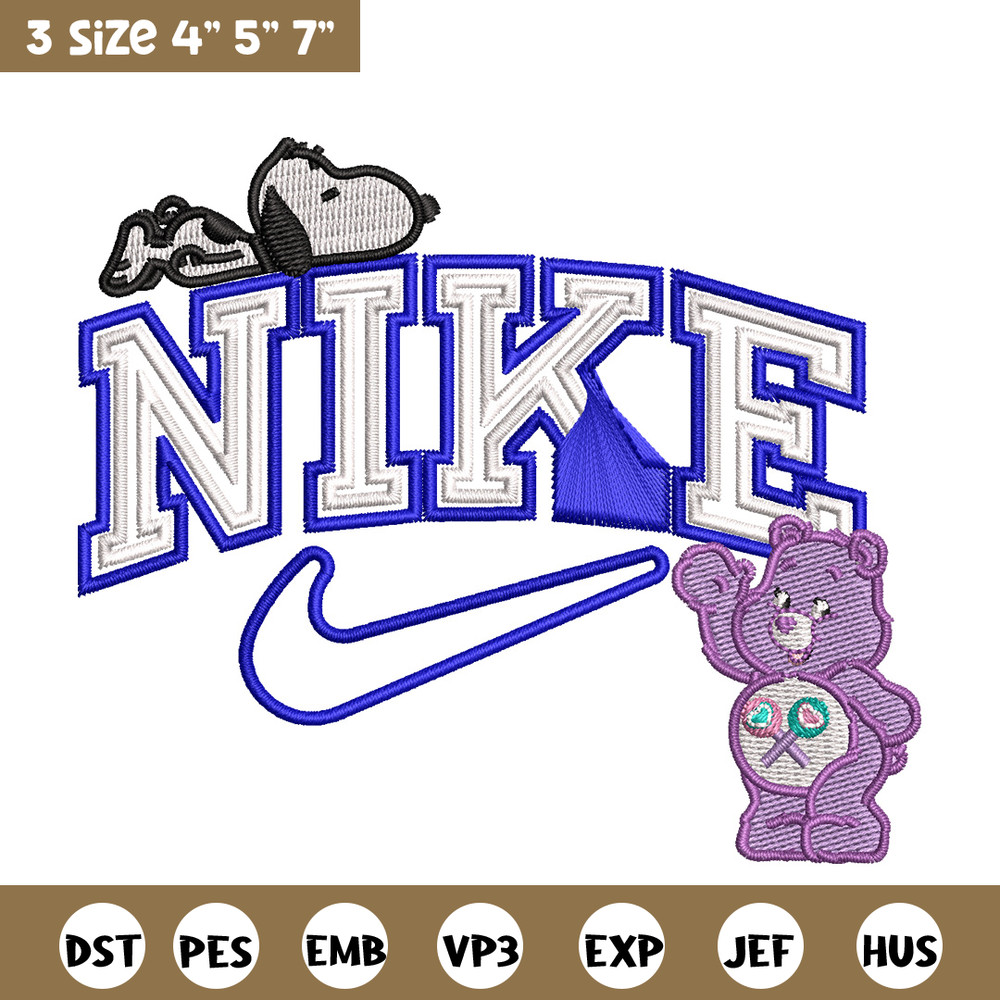 Nike bear dog embroidery design, Cartoon embroidery, Nike design, Embroidery shirt, Embroidery file,Digital download.jpg