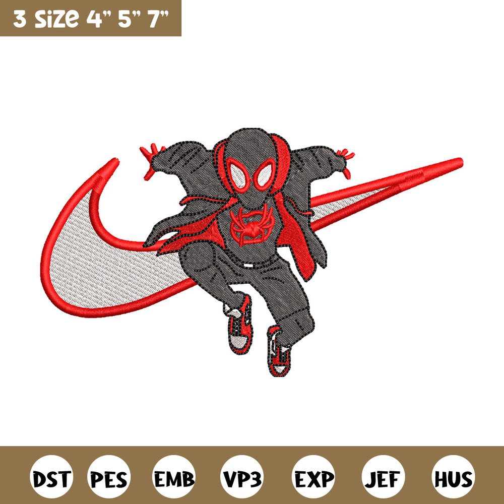 Nike Black Spiderman embroidery design, Black Spiderman embroidery, Nike design, movie design, Digital download.jpg