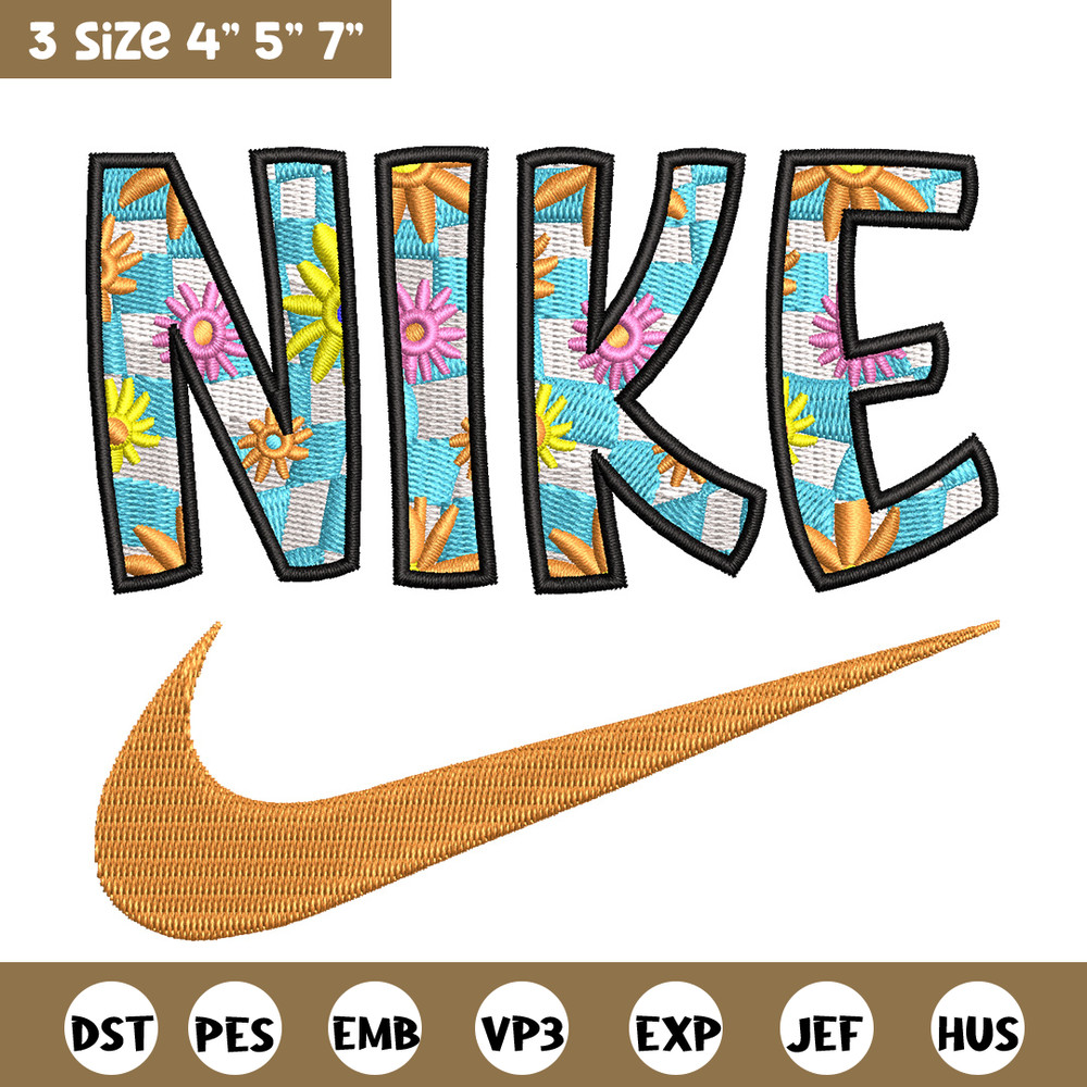Nike flower embroidery design, Flower embroidery, Nike design, Embroidery shirt, Embroidery file,Digital download.jpg