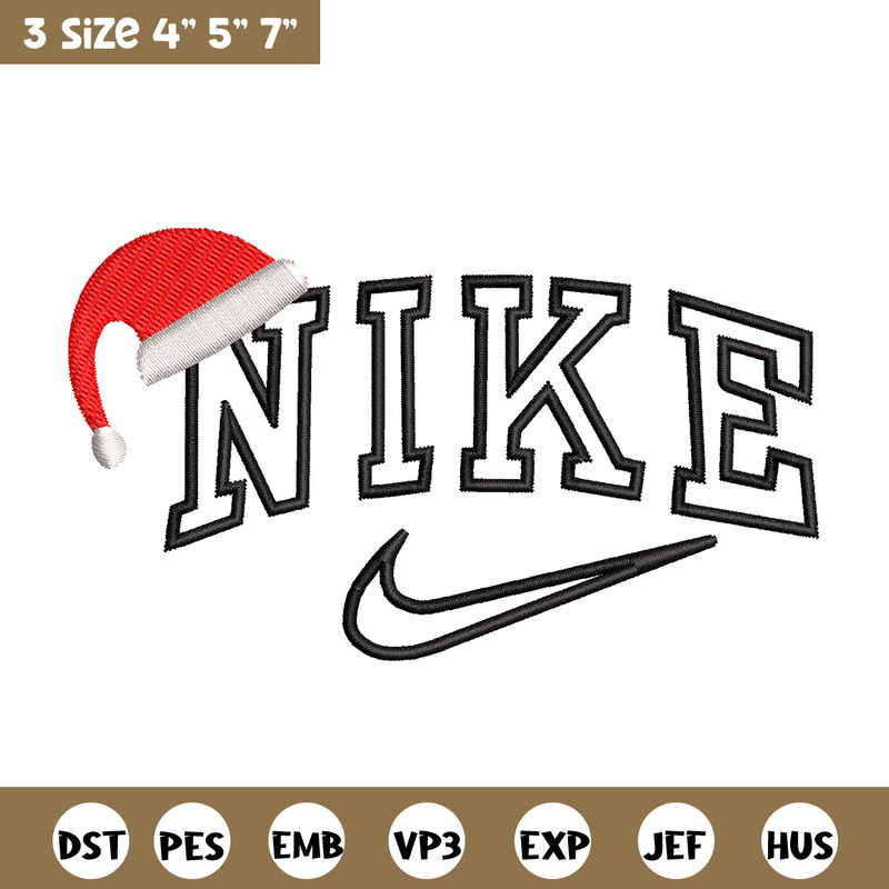 Nike hat embroidery design, Chrismas embroidery, Nike design, Embroidery shirt, Embroidery file, Digital download.jpg