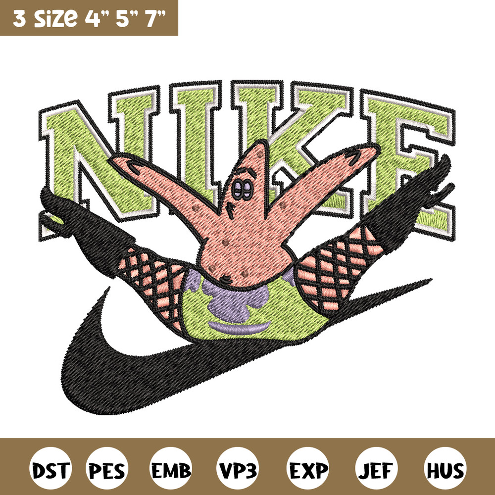 Nike patrick Embroidery Design, Spongebob Embroidery, Nike Embroidery, Embroidery File, Logo shirt, Digital download.jpg