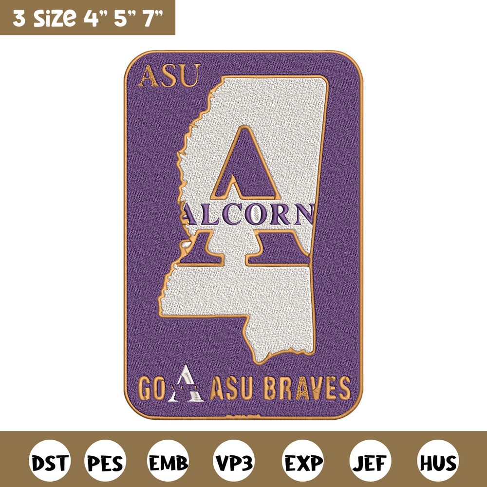 Alcorn State logo embroidery design, Logo embroidery, Sport embroidery, logo sport embroidery, Embroidery design.jpg