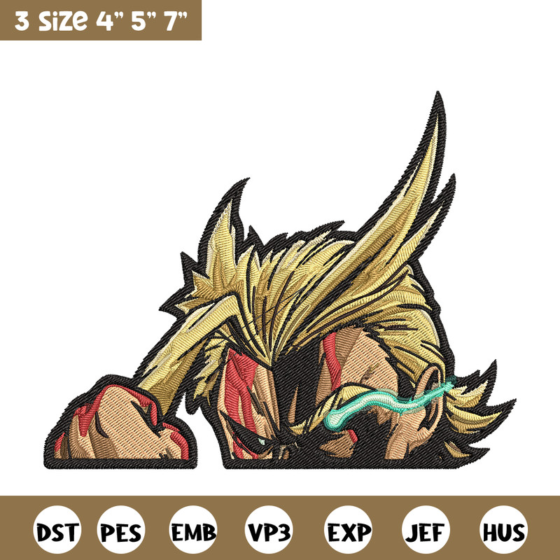All Might Embroidery Design, Mha Embroidery, Embroidery File, Anime Embroidery, Anime shirt, Digital download.jpg