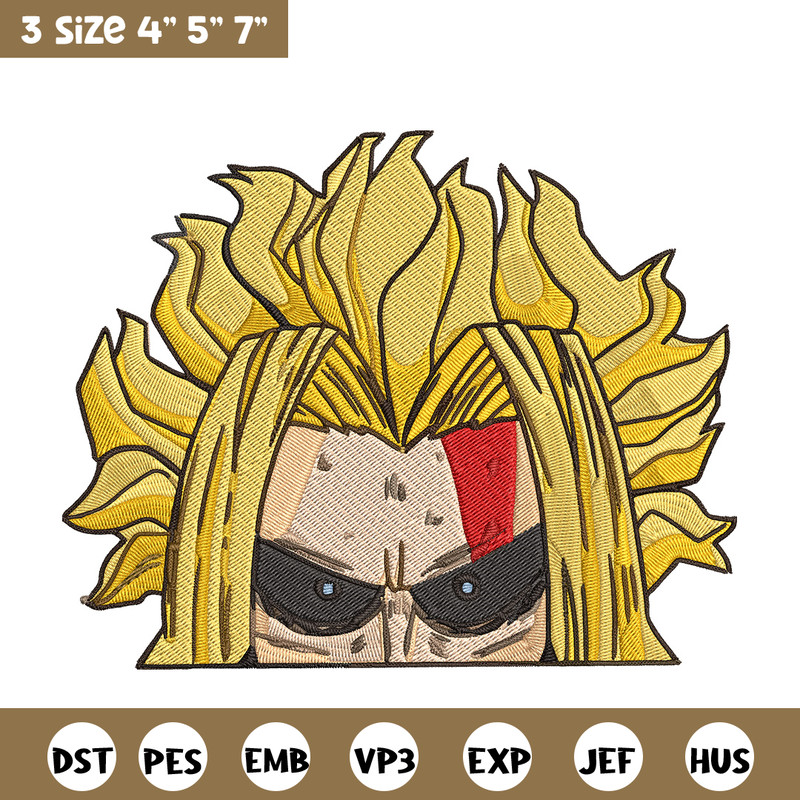 All Might Peeker Embroidery Design, Mha Embroidery, Embroidery File, Anime Embroidery, Anime shirt, Digital download.jpg