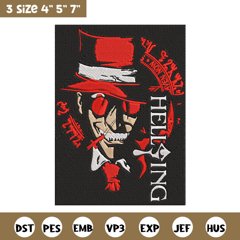Alucard Poster Embroidery Design, Hellsing Embroidery, Embroidery File, Anime Embroidery, Anime shirt, Digital download.jpg