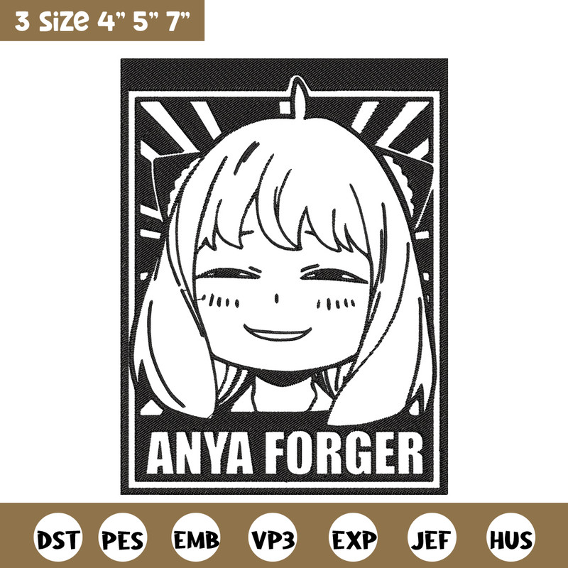 Anya poster Embroidery Design, Spy x family Embroidery, Embroidery File, Anime Embroidery, Anime shirt,Digital download.jpg