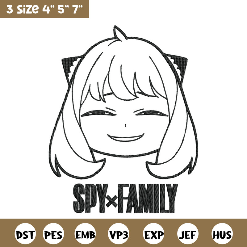 Anya smile Embroidery Design, Spy x family Embroidery, Embroidery File, Anime Embroidery, Anime shirt,Digital download.jpg