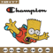 Bart Simpson Champion Embroidery design, Simpson Embroidery, cartoon design, Embroidery File, Instant download..jpg