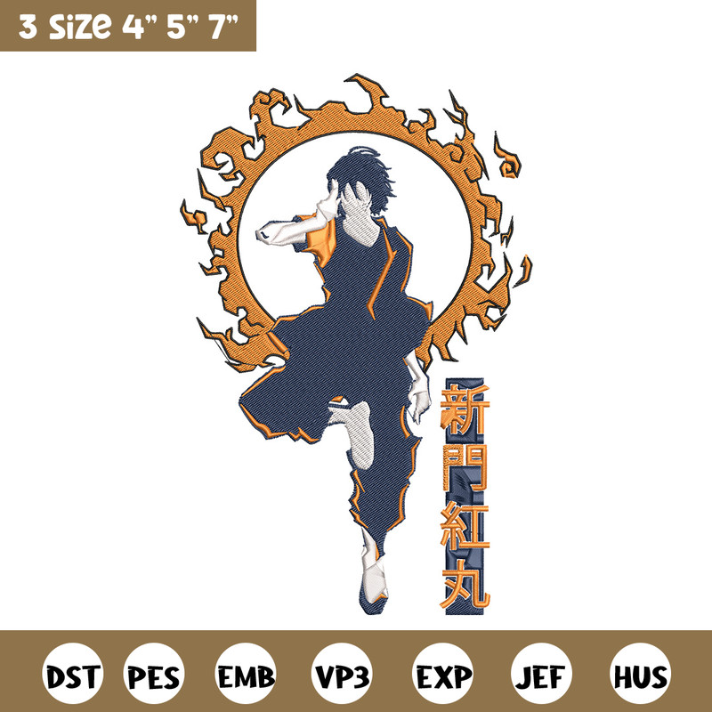 Benimaru Embroidery Design, Enen no Shouboutai Embroidery,Embroidery File,Anime Embroidery,Anime shirt,Digital download..jpg