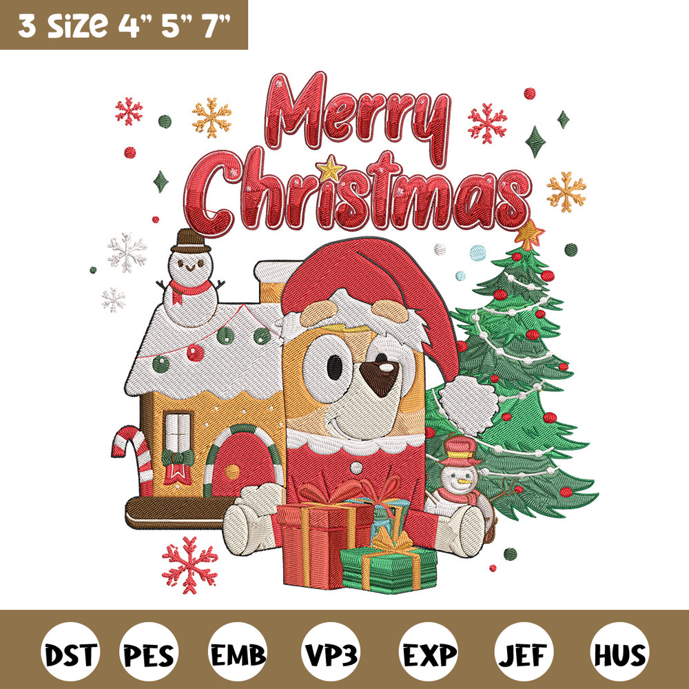 Bingo merry chrismas Embroidery Design,Bluey Embroidery, Embroidery File, Chrismas Embroidery, Digital download.jpg
