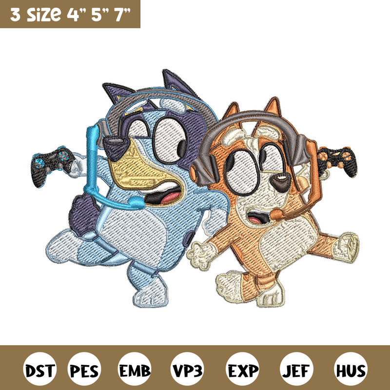 Bluey bingo headphones Embroidery, Bluey Embroidery, Embroidery File, cartoon shirt, cartoon design, Digital download..jpg