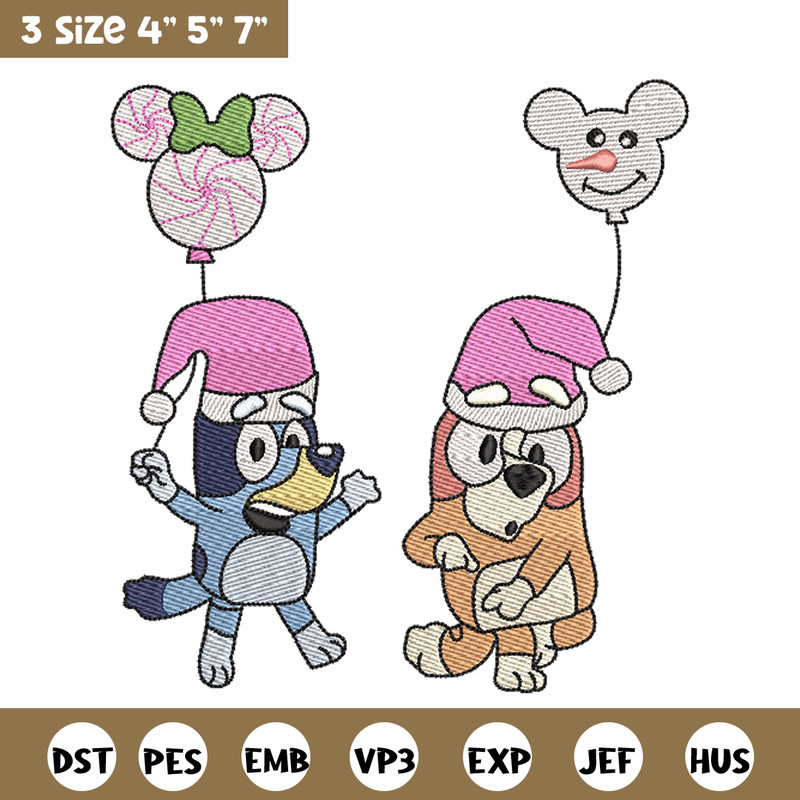 Bluey chrismas embroidery design, Bluey embroidery, Chrismas design, Embroidery file, Embroidery shirt, Digital download.jpg