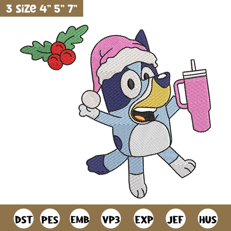 Bluey chrismas embroidery design, Bluey embroidery, Chrismas design, Embroidery file, Embroidery shirt,Digital download.jpg
