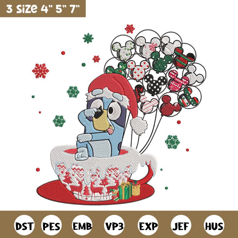 Bluey chrismas Embroidery Design,Bluey Embroidery, Embroidery File, Chrismas Embroidery, Anime shirt, Digital download.jpg
