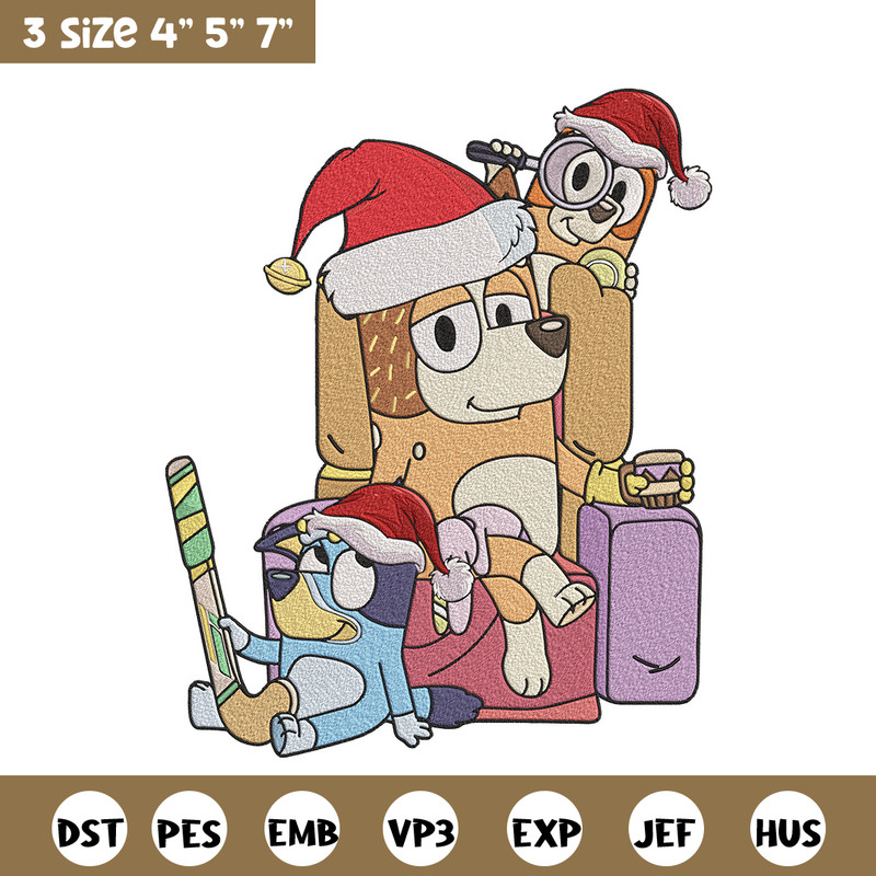 Bluey family Embroidery Design, Bluey Embroidery, Embroidery File, Chrismas Embroidery,Anime shirt, Digital download..jpg