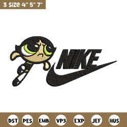 buttercup nike embroidery design, powerpuff girls cartoon embroidery, nike design, embroidery file, instant download.
