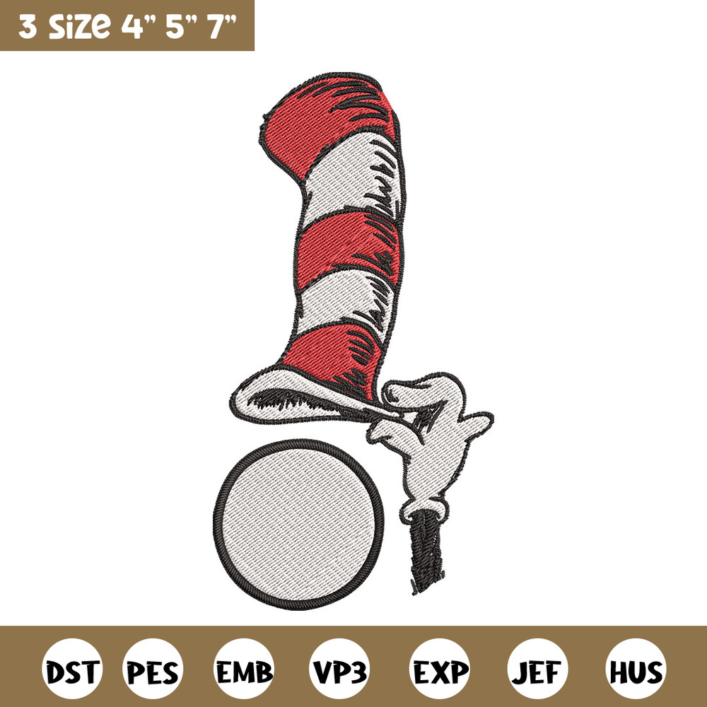 Cat In The Hat Embroidery Design, Cat In The Hat Embroidery, Embroidery File, logo shirt, Digital download.jpg
