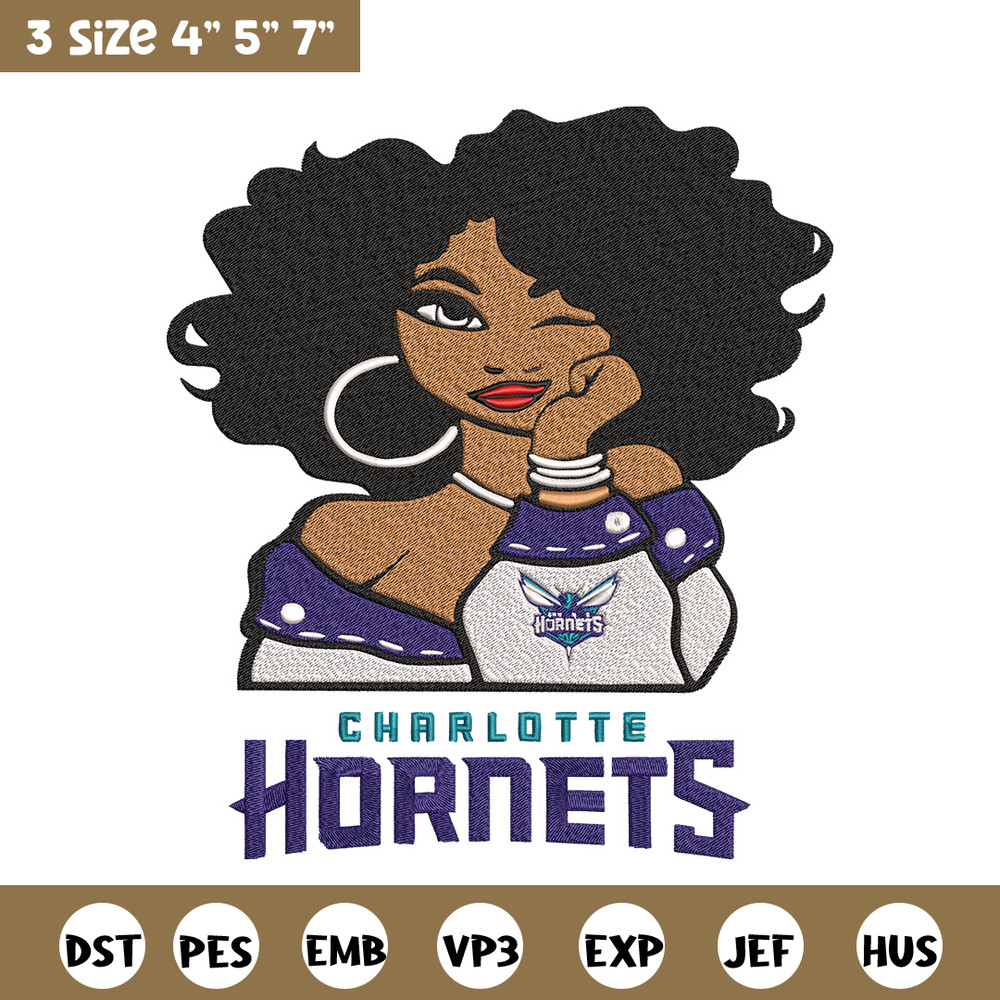 Charlotte Hornets girl embroidery design, NBA embroidery, Sport embroidery, Embroidery design, Logo sport embroidery..jpg